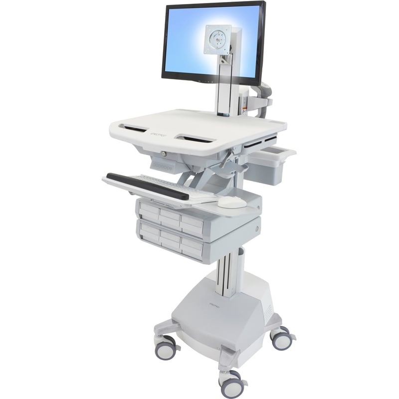Ergotron StyleView Cart with LCD Pivot, SLA Powered, 6 Drawers - Thumbnail 1