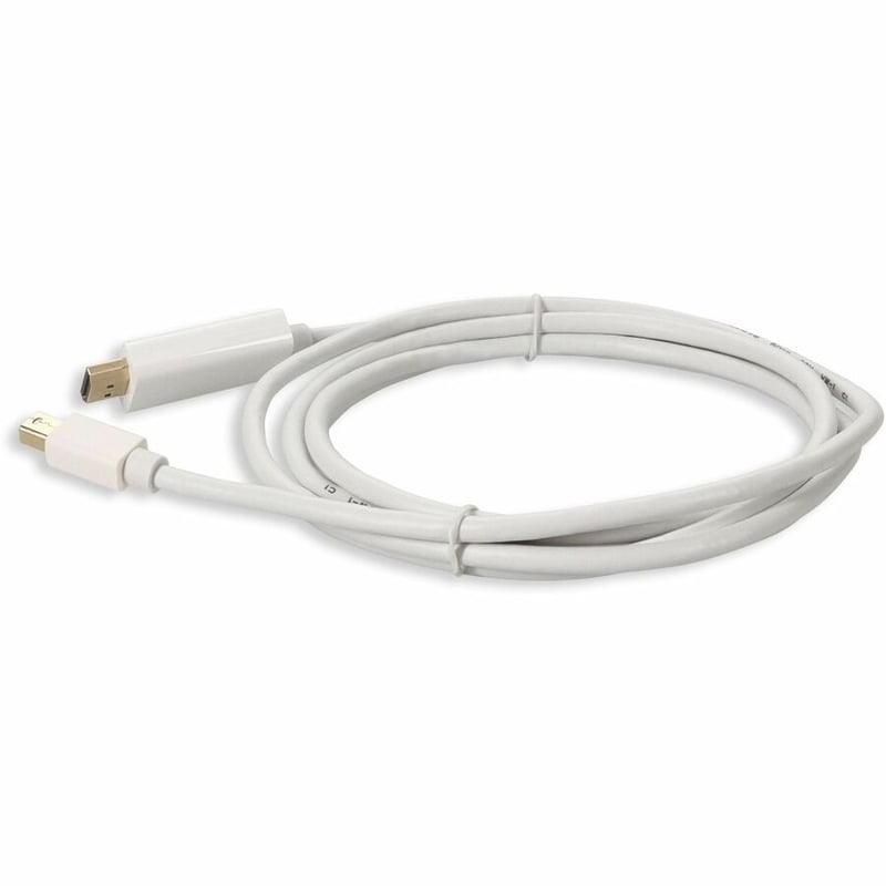 AddOn 6ft Mini-DisplayPort Male to HDMI Male White Cable For Resolution Up to 2560x1600 (WQXGA) - Thumbnail 2
