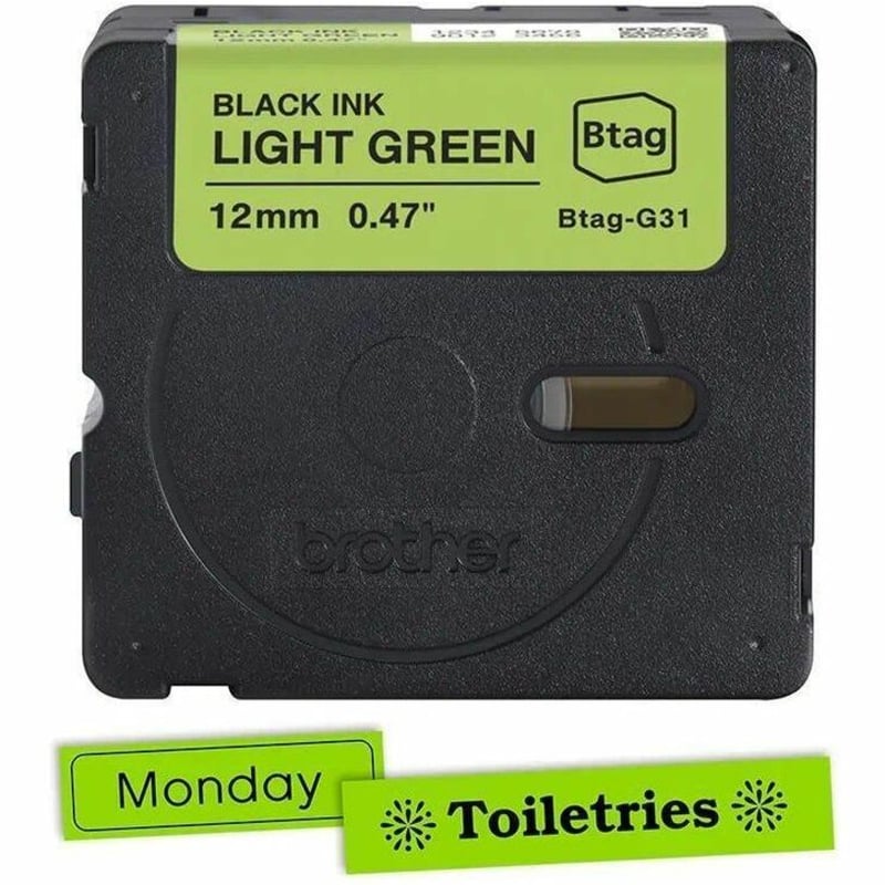 12MM 4M BTAG BLACK ON GREEN UNLAMINATED - Thumbnail 2