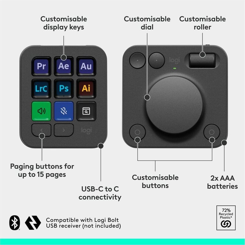 MX CREATIVE CONSOLE KEYBOARD GRAPHITE