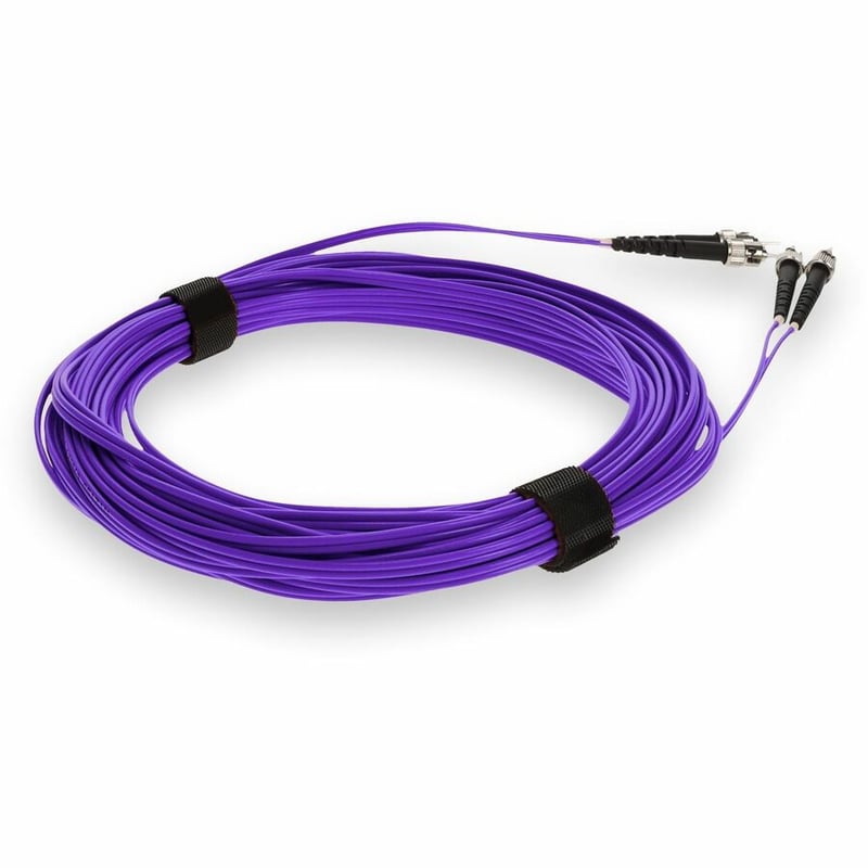AddOn 10m ST to ST Purple OS2 Duplex OFNR (Riser-Rated) SMF Fiber Patch Cable - Thumbnail 5