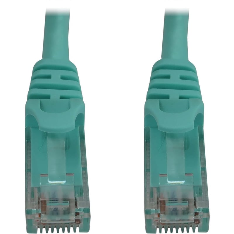 Eaton Tripp Lite Series Cat6a 10G Snagless Molded UTP Ethernet Cable (RJ45 M/M), PoE, Aqua, 6 ft. (1.8 m) - Thumbnail 2