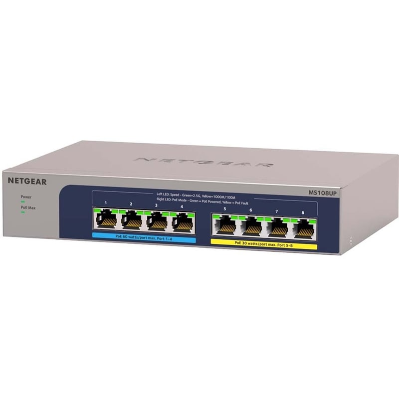 Netgear 8-port Ultra60 PoE++ Multi-Gigabit (2.5G) Ethernet Plus Switch - Thumbnail 4