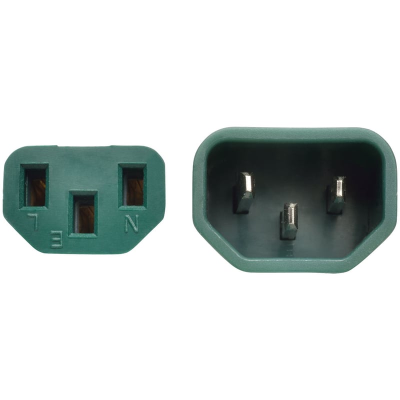 Eaton Tripp Lite Series Heavy-Duty PDU Power Cord, C13 to C14 - 15A, 250V, 14 AWG, 3 ft. (0.91 m), Green - Thumbnail 3
