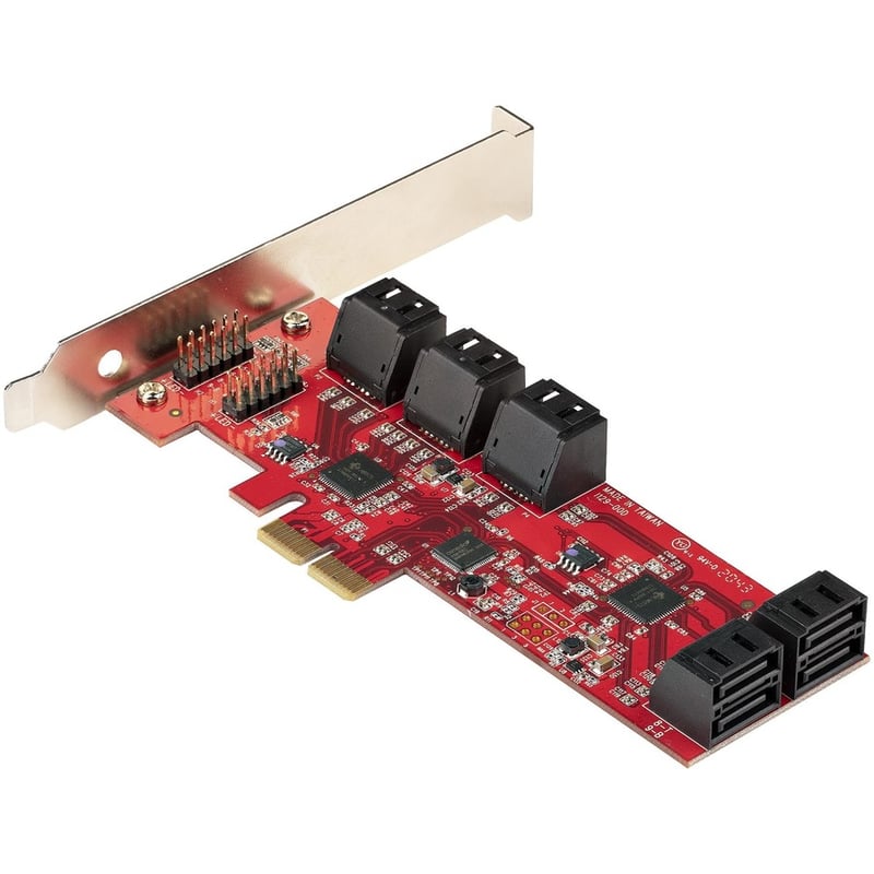 StarTech.com SATA PCIe Card, 10 Port PCIe SATA Expansion Card, 6Gbps SATA Adapter, Stacked SATA Connectors, PCI Express to SATA Converter - Thumbnail 2