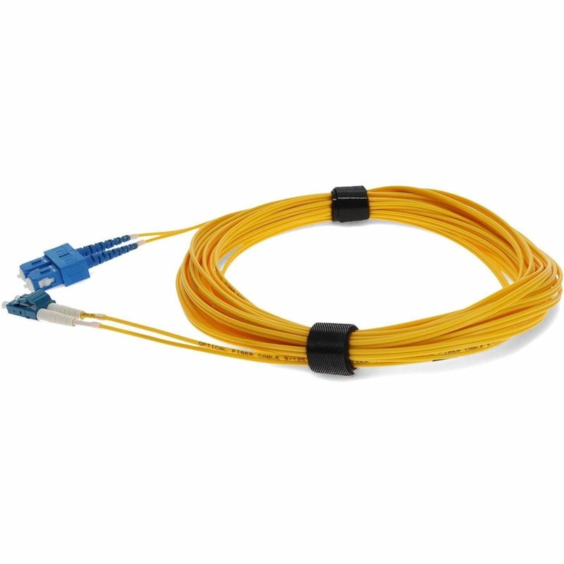 AddOn 5m USC to LC Yellow OS2 Duplex OFNR (Riser-Rated) SMF Fiber Patch Cable - Thumbnail 2