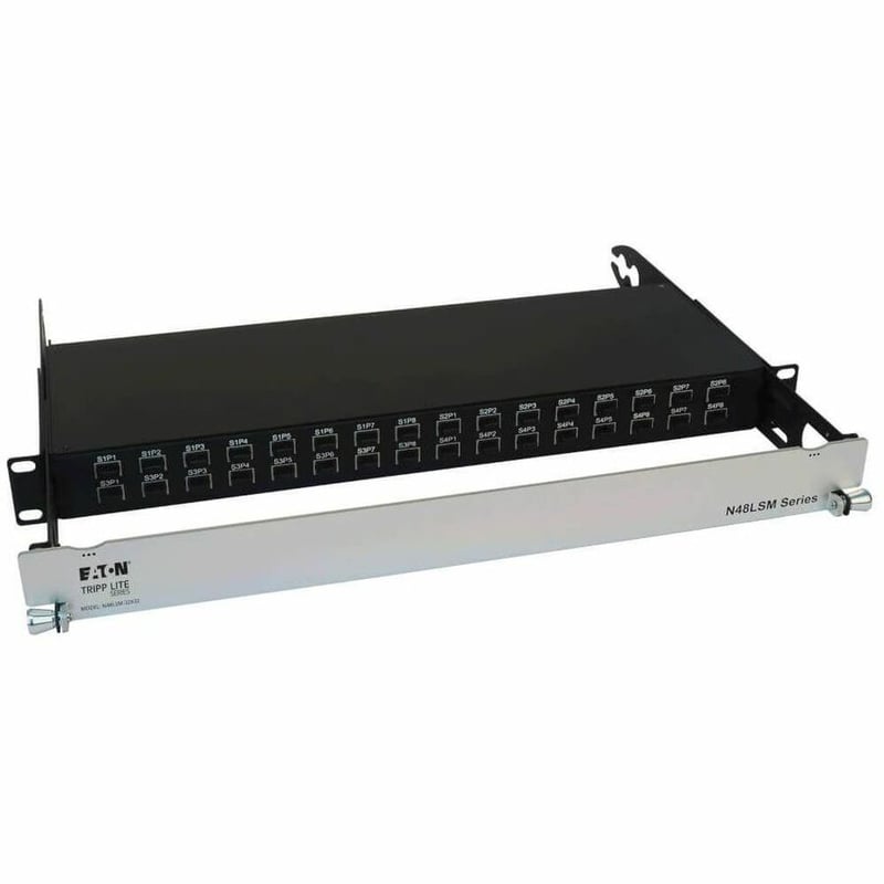 Eaton Tripp Lite Series Spine-Leaf MPO Panel with Key-Up to Key-Up MTP/MPO Adapter - 12F MTP/MPO-PC M/M, 8F OM4 Multimode, 32 x 32 Ports, 1U - Thumbnail 1
