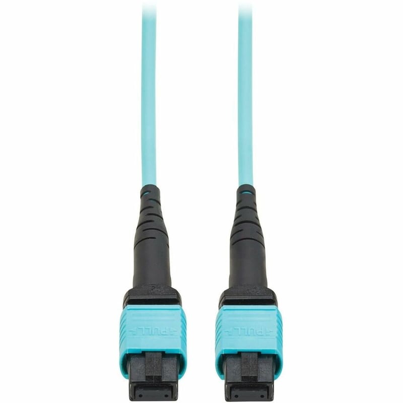 Eaton Tripp Lite Series 100G Multimode 50/125 OM4 Fiber Optic Cable (12F MPO/MPO-PC F/F), Type-A Polarity, OFNP, Aqua, 5 m (16.4 ft.), TAA - Thumbnail 2