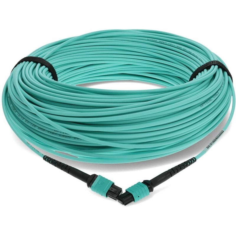AddOn 80m MPO/UPC to MPO/UPC Aqua OM4 OFNR (Riser-Rated) 12-Strand Fiber Patch Cable