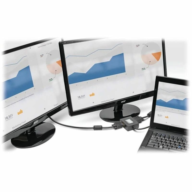 Tripp Lite by Eaton 2-Port DisplayPort to VGA Splitter 1920x1080 (1080p) @ 60Hz TAA - Thumbnail 2