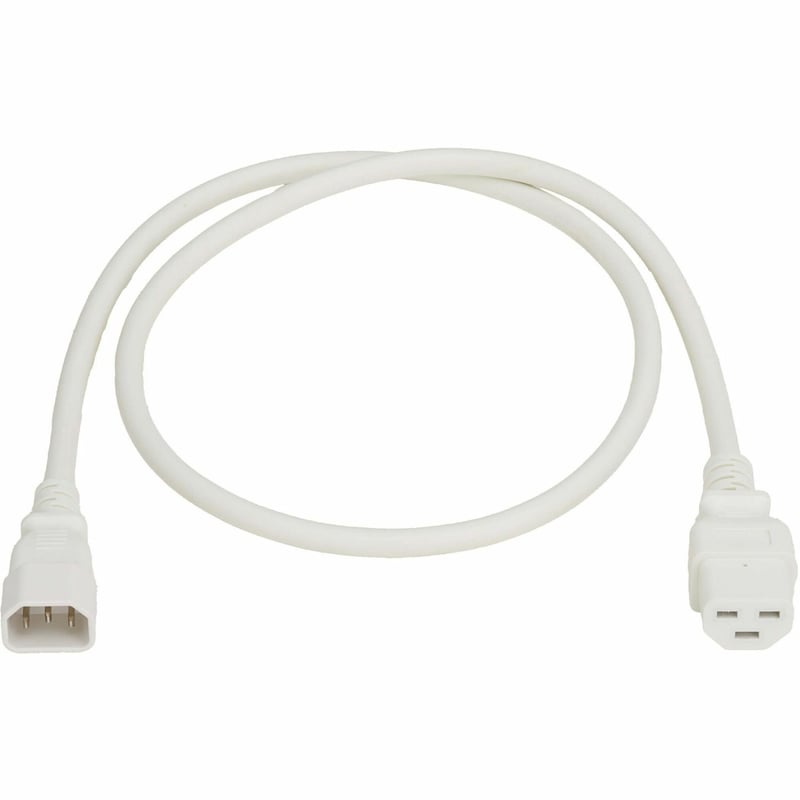 POWER CORD C14 C21 HEAVY-DUTY 15A 250V 14 AWG 4FT WHITE - Thumbnail 1