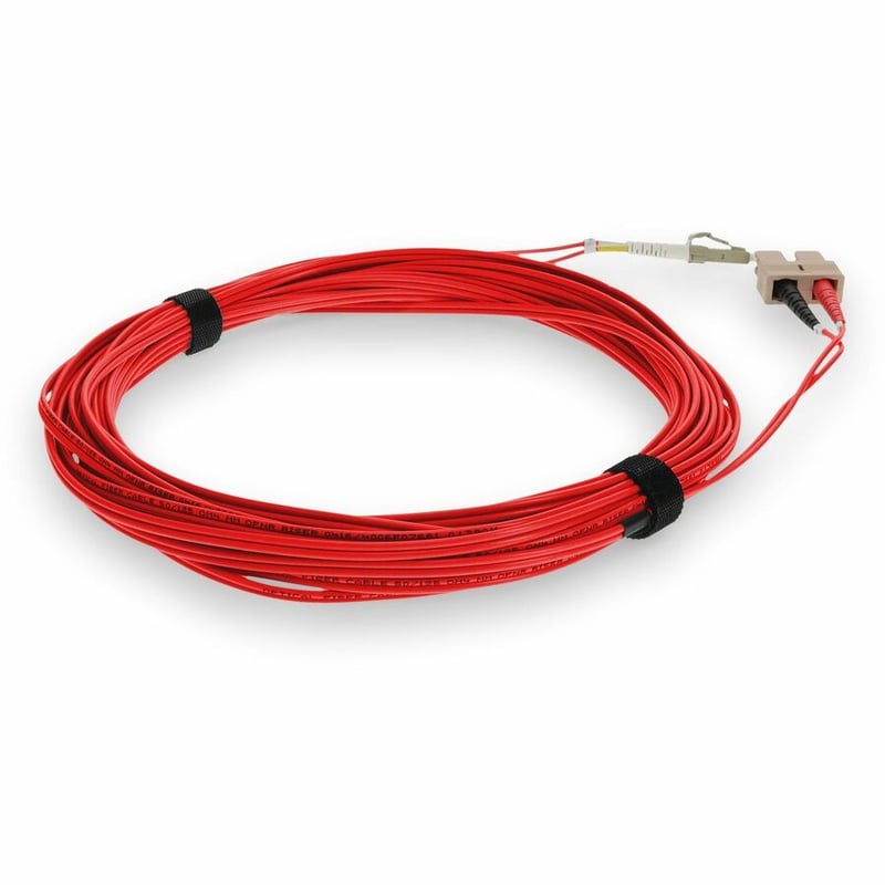 AddOn 7m SC to LC Red OM4 Duplex OFNR (Riser-Rated) Fiber Patch Cable - Thumbnail 5