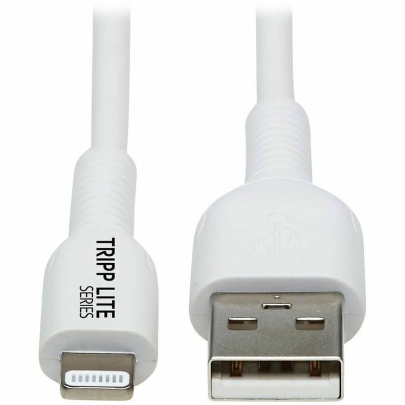 Eaton Tripp Lite Series Safe-IT USB-A to Lightning Sync/Charge Antibacterial Cable (M/M), MFi Certified, White, 2 m (6.6 ft.) - Thumbnail 1