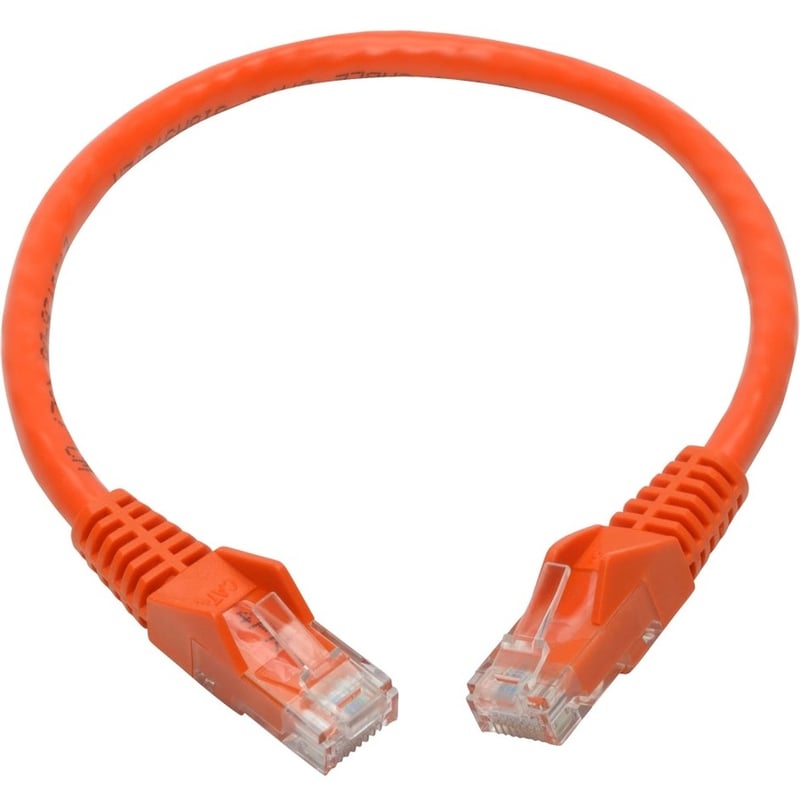 Eaton Tripp Lite Series Cat6 Gigabit Snagless Molded (UTP) Ethernet Cable (RJ45 M/M), PoE, Orange, 1 ft. (0.31 m) - Thumbnail 5