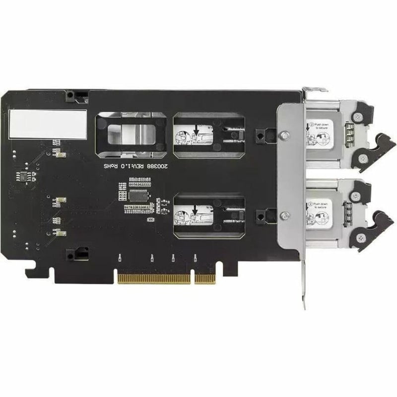 Icy Dock ToughArmor MB842MP-B Drive Enclosure PCI Express NVMe 4.0 - PCI Express 4.0 x8 Host Interface Internal - Black, Silver