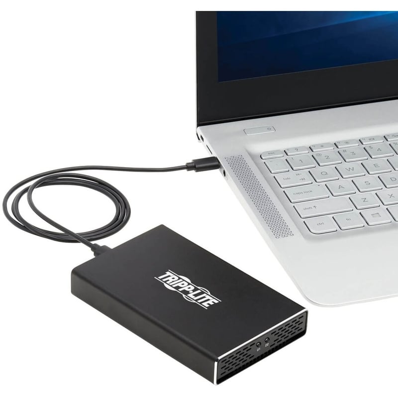 Tripp Lite by Eaton USB-C to Dual M.2 SATA SSD/HDD Enclosure Adapter - USB 3.1 Gen 2 (10 Gbps) Thunderbolt 3 UASP RAID - Thumbnail 3