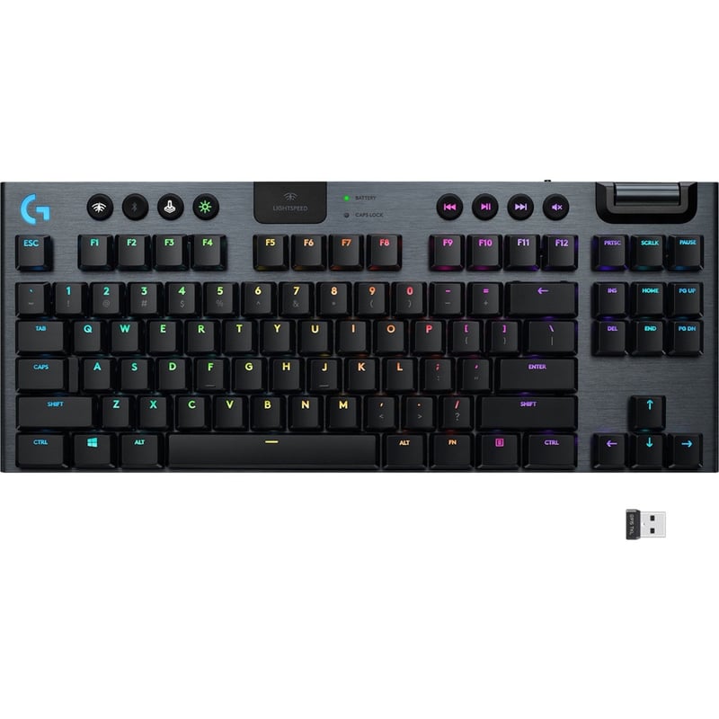 Logitech G915 TKL Tenkeyless Lightspeed Wireless RGB Mechanical Gaming Keyboard - Thumbnail 1