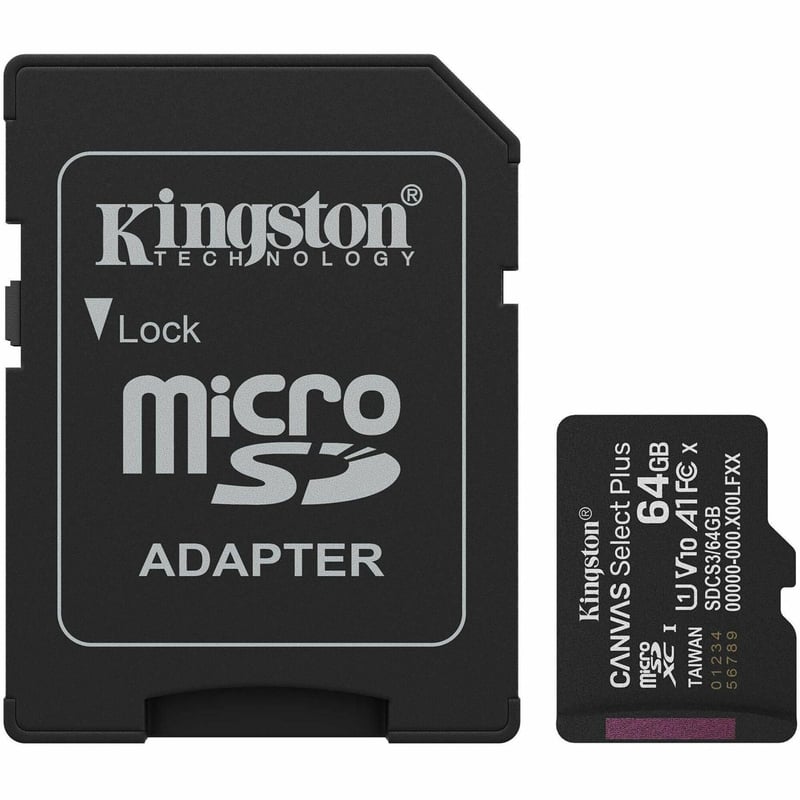 LA 64GB MICROSDXC CANVAS SELECT PLUS GEN3 100MB/S A1 CARD + ADAPTER - Thumbnail 1