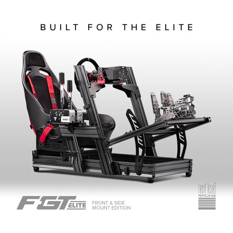 Next Level Racing F-GT Elite Formula & GT Aluminum Profile Simulator Cockpit - Front & Side Mount