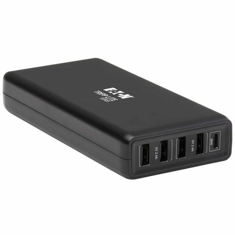 Tripp Lite by Eaton 5-Port USB-C Charger 110W 1x USB-C PD 3.0 PD port (86W) and 4x USB-A Auto-sensing ports,USB-IF certified - Thumbnail 1