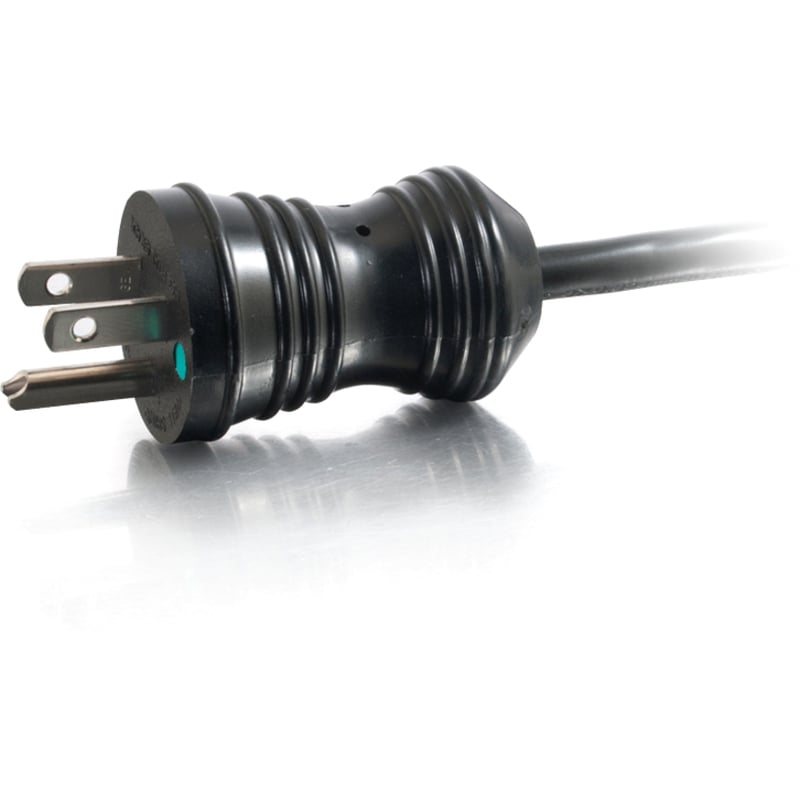 C2G 8ft 16 AWG Coiled Hospital Grade Power Cord (NEMA 5-15P to IEC320C13) - Black - Thumbnail 2