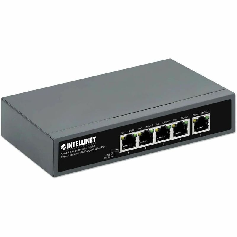 5-PORT POE++ SWITCH WITH 4 GIGABIT ETHERNET PORTS AND 1 RJ45 GIGABIT UPLINK PORT - Thumbnail 4