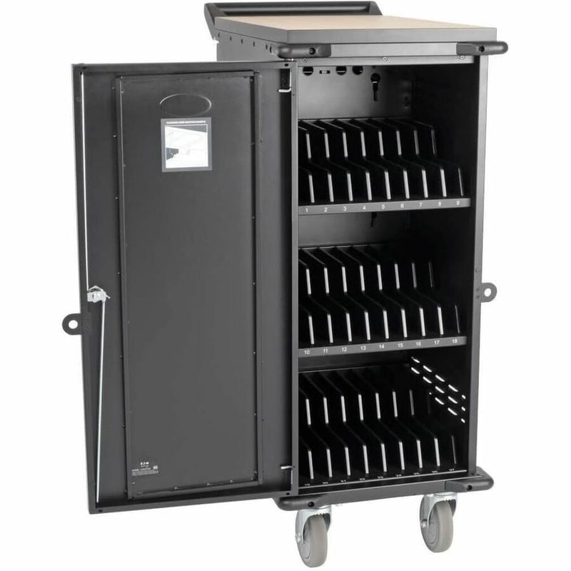 Tripp Lite by Eaton 27-Device AC Charging Cart for Laptops and Chromebooks - 120V NEMA 5-15P 10 ft. (3.05 m) Cord Black - Thumbnail 2