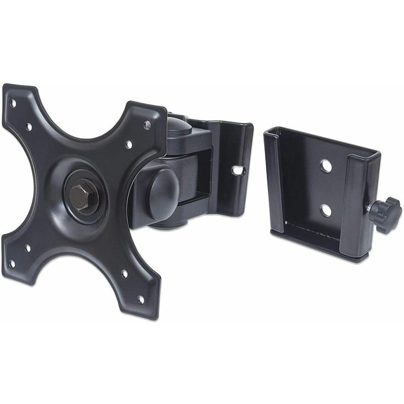 Wall Mount for TV & Monitors (Tilt and Swivel 2 pivots), For screens 13" to 27" , VESA compatability: 75x75mm and 100x100mm - check the dimensions of the four mounting holes on back of screen to ensure it fits, Max 12kg, Black, Bracket - Thumbnail 4