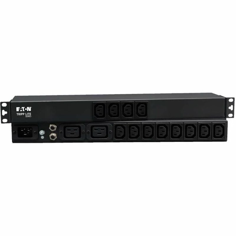 Tripp Lite by Eaton PDU 1.9-3.8kW Single-Phase 120-240V Basic PDU 14 Outlets (12 C13 & 2 C19) C20 16A Input 1U Rack-Mount - Thumbnail 2