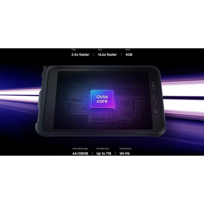 Samsung Galaxy Tab Active3 Rugged Tablet - 8" WUXGA - Samsung Exynos 9810 - 4 GB - 64 GB Storage - Android 10 - 4G - Black