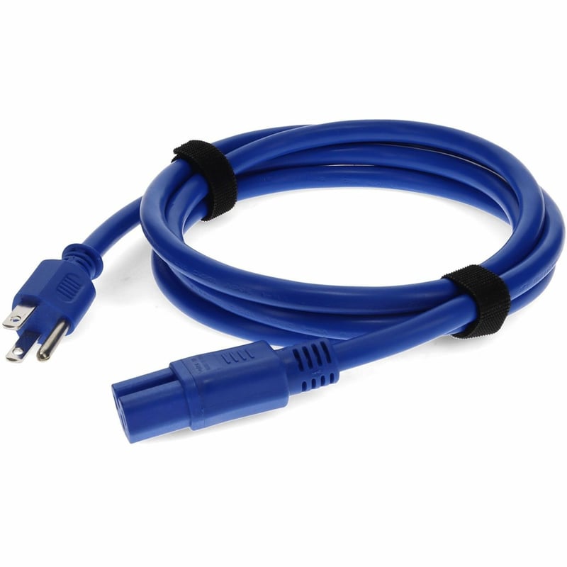 AddOn 8ft NEMA 5-15P Male to C15 Female 14AWG 100-250V at 15A Blue Power Cable - Thumbnail 1