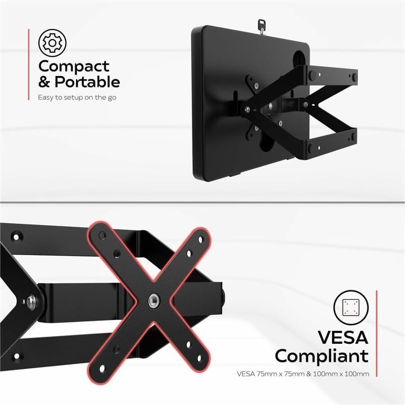 CTA Digital Full Rotation Desk Mount with Universal Security Enclosure (Black) - Thumbnail 4
