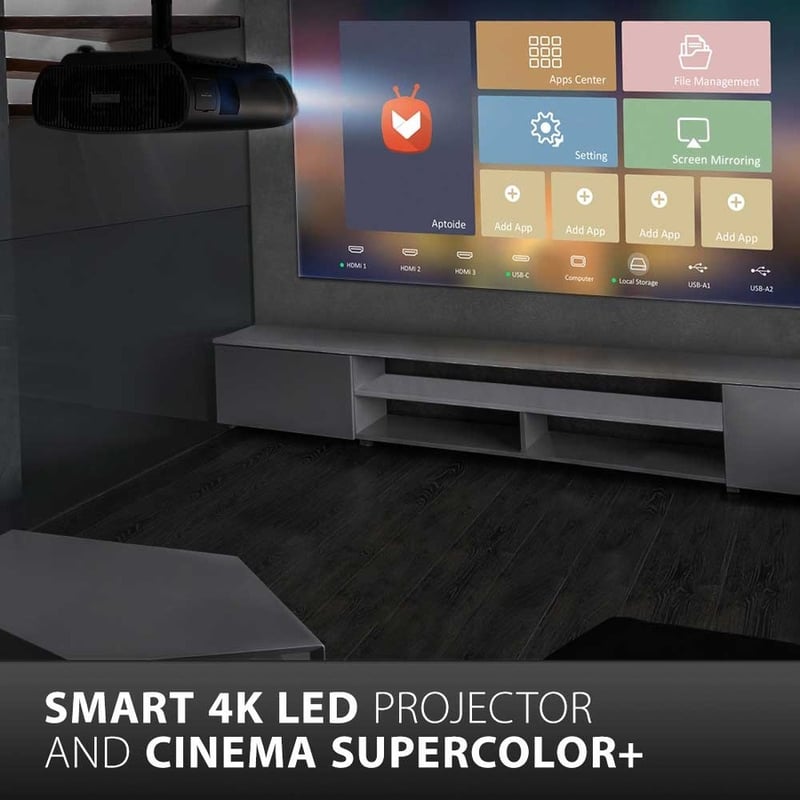 ViewSonic X100-4K True 4K UHD Projector with 1200 ANSI Lumens, Harman Kardon Speakers, HDMI, USB, 125% Rec 709, and Frame Interpolation Technology for Home Theater - Thumbnail 2