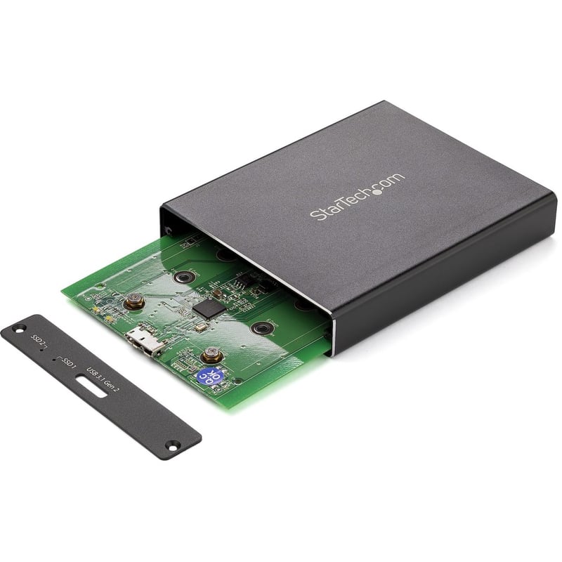 StarTech.com Dual M.2 Enclosure - RAID - M.2 SATA SSD Enclosure - USB 3.1 (10 Gbps) - USB-C & USB-A External Enclosure - Aluminum - Thumbnail 5