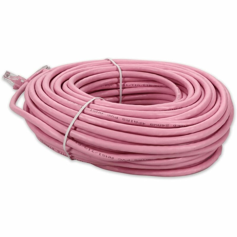 AddOn 98ft Pink CAT 6 PVC Ethernet Cable Snagless Bubble Boot RJ-45 M/M - Thumbnail 3