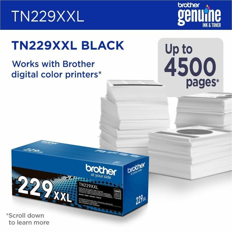 Brother Genuine TN229XXLBK Super High-yield Black Toner Cartridge - Thumbnail 2