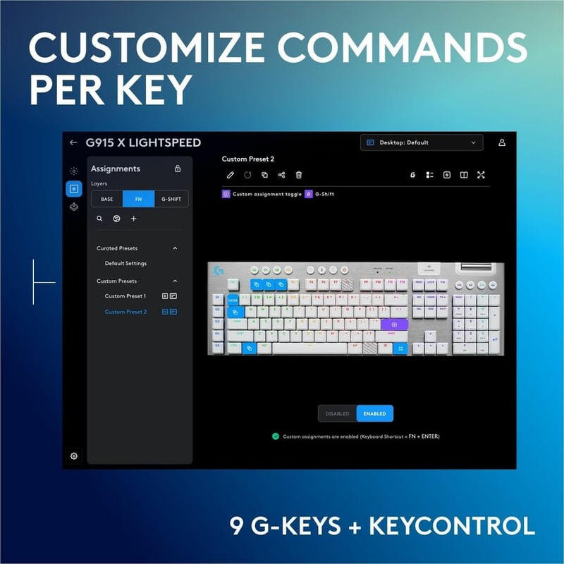 G915 X LIGHTSPEED TACTILE WHITE GAMING KEYBOARD - Thumbnail 4