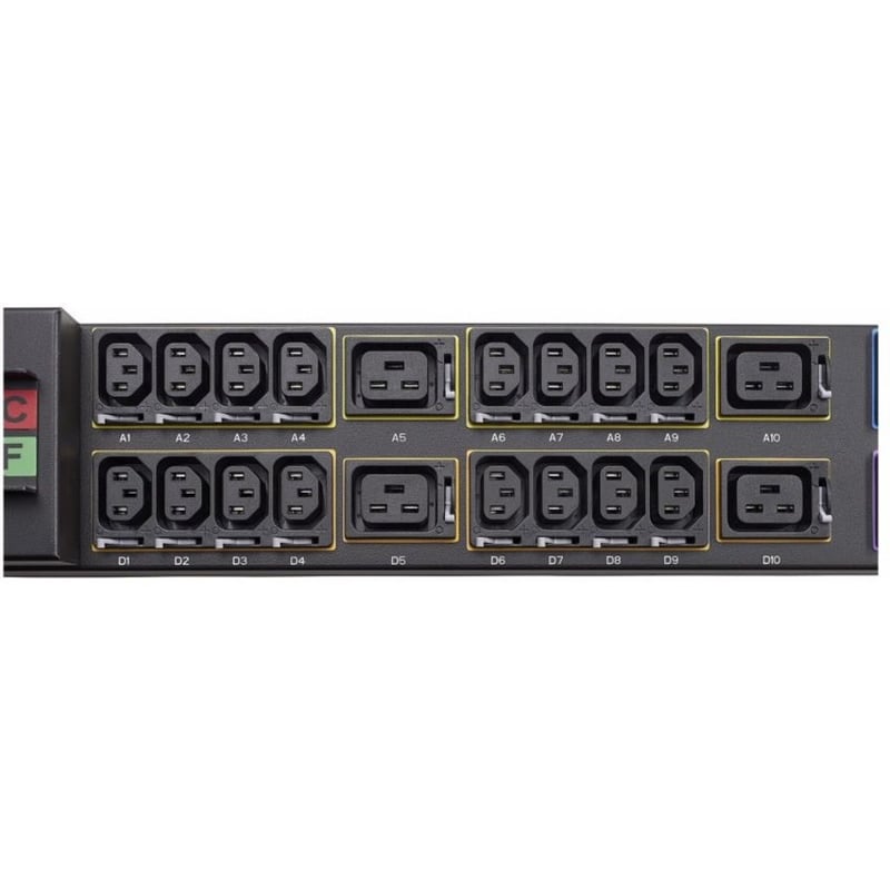 Eaton fuse disconnect rack PDU, 0U, Hardwired input, 17.3 kW max, 230/400V, 24A, Hardwired, Three-phase, Outlets: (48) C13 Outlet grip, (12) C19 Outlet grip - Thumbnail 4