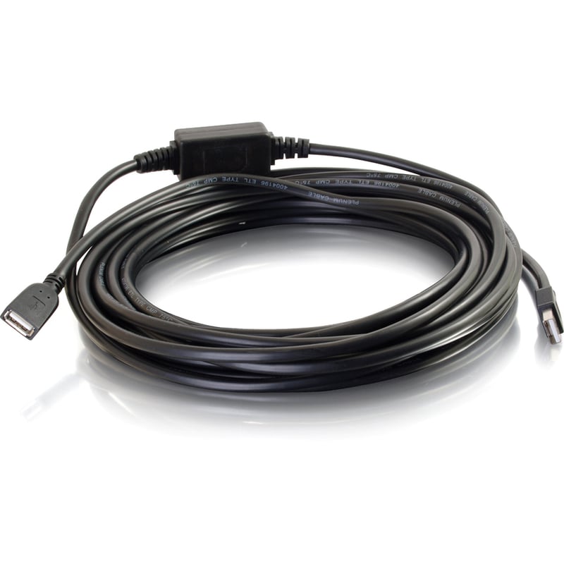 C2G 32ft USB A Male to A Female Active Extension Cable - Plenum, CMP-Rated - Thumbnail 2