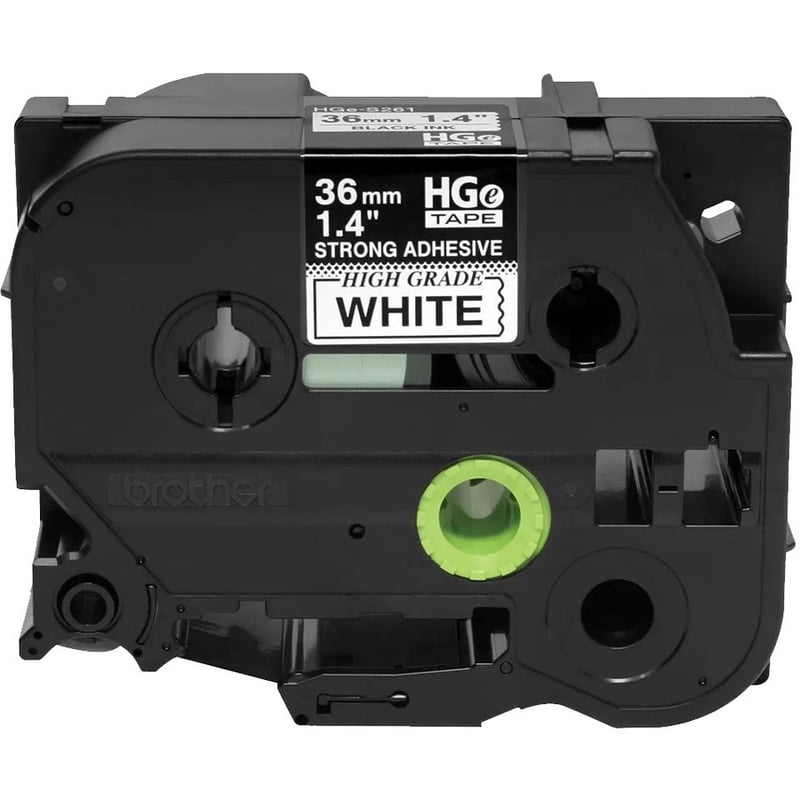 Brother HGES2615PK Black on White Extra-Strength Adhesive Label Tape - Thumbnail 1
