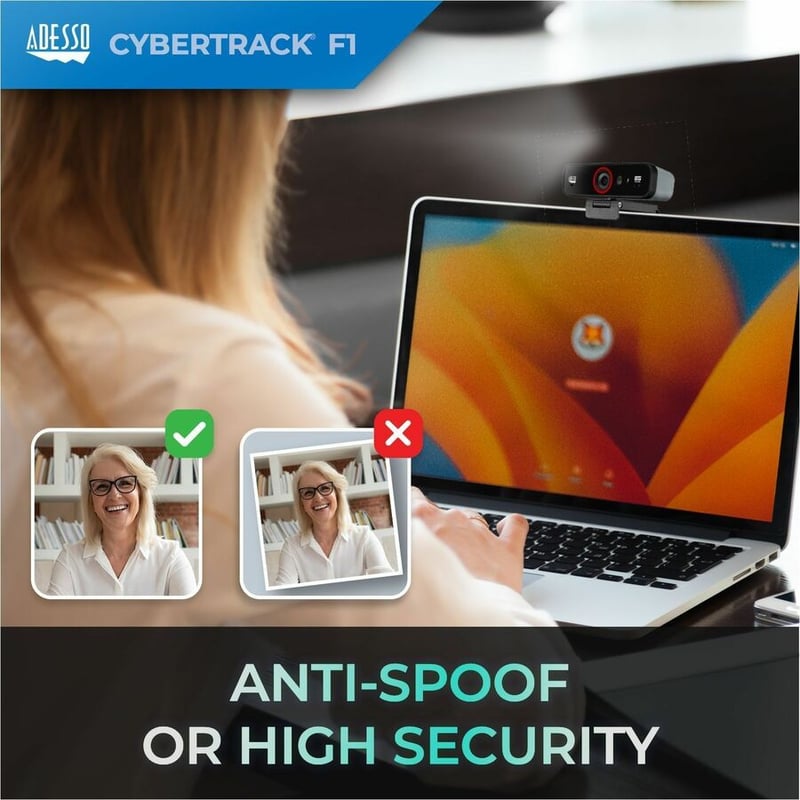 Adesso CyberTrack F1 Webcam - 2.1 Megapixel - 30 fps - USB 2.0 - Thumbnail 3