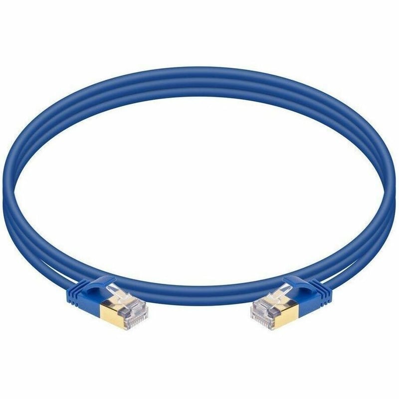 MONOPRICE CAT6A 3FT BLUE PATCH CABLE_ DOUBLE SHIELDED (S/FTP)_ 36AWG_ 10G_ PURE - Thumbnail 4