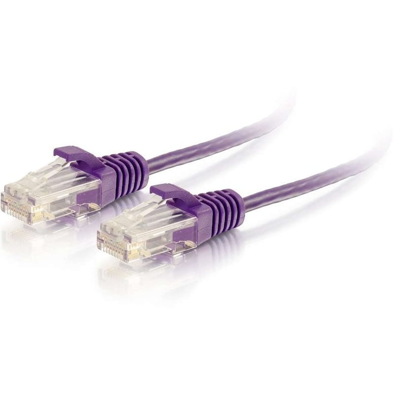 C2G 5ft Cat6 Snagless Unshielded (UTP) Slim Ethernet Cable - Cat6 Network Patch Cable - PoE - Purple - Thumbnail 1