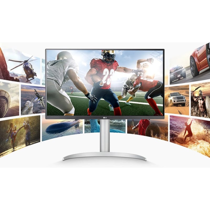 LG 27BP85UN-W 27" Class 4K UHD Gaming LCD Monitor - 16:9 - Silver, Black, White