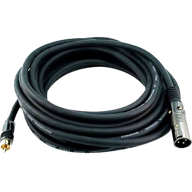 XLR MALE TO RCA MALE 16AWG CABLE 25FT - Thumbnail 1