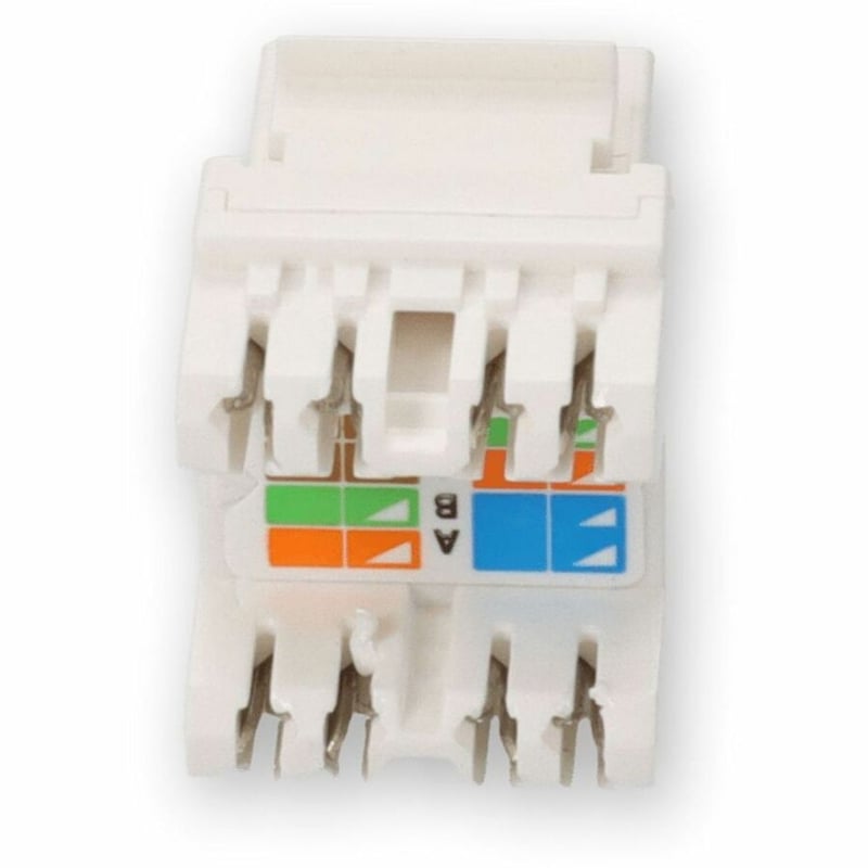 AddOn Non-Terminated to RJ-45 (Female) White Cat6A UTP Copper Connector with Clear Dust Cap 180 Degree 28MM Type - Thumbnail 4