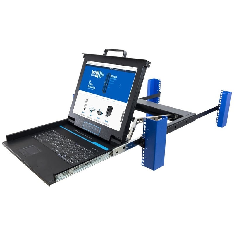 Rack Solutions 1U Sliding KVM with Keyboard, Trackpad and 17in Monitor (1 KVM Port) - Thumbnail 1