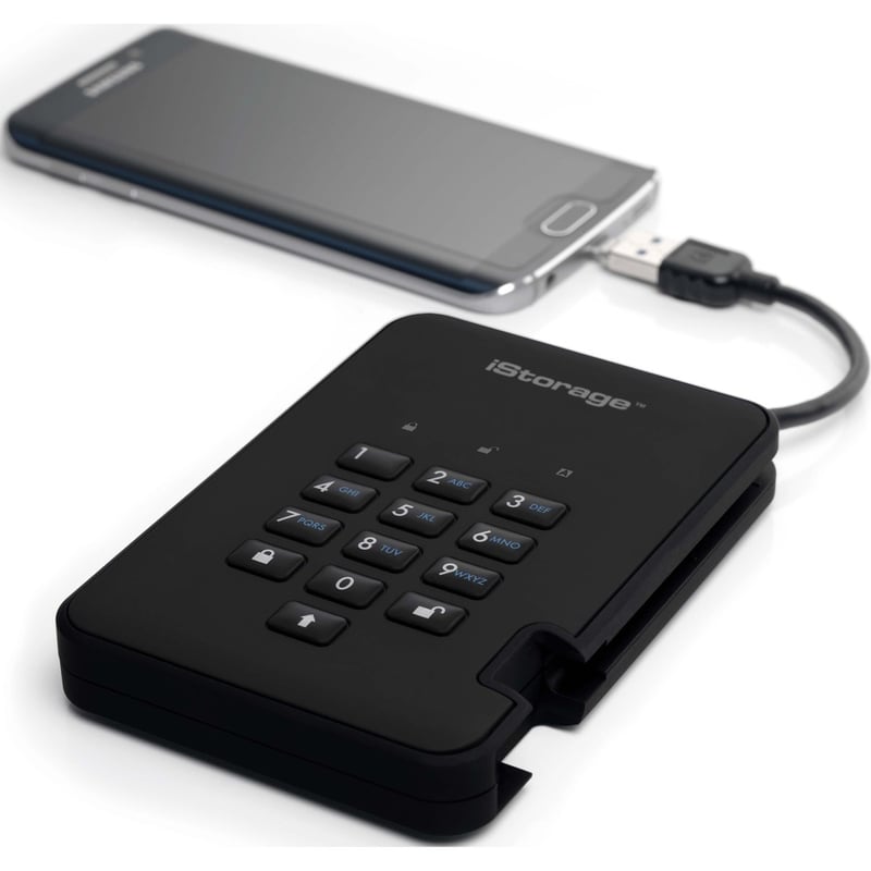 iStorage diskAshur2 SSD 256GB Secure Portable Solid State Drive | Black | Incorporated Common Criteria EAL 5+ | PIN protected | AES-XTS 256-bit Full Disk Hardware Encryption | Dust/Water Resistant | TAA Compliant - Thumbnail 5