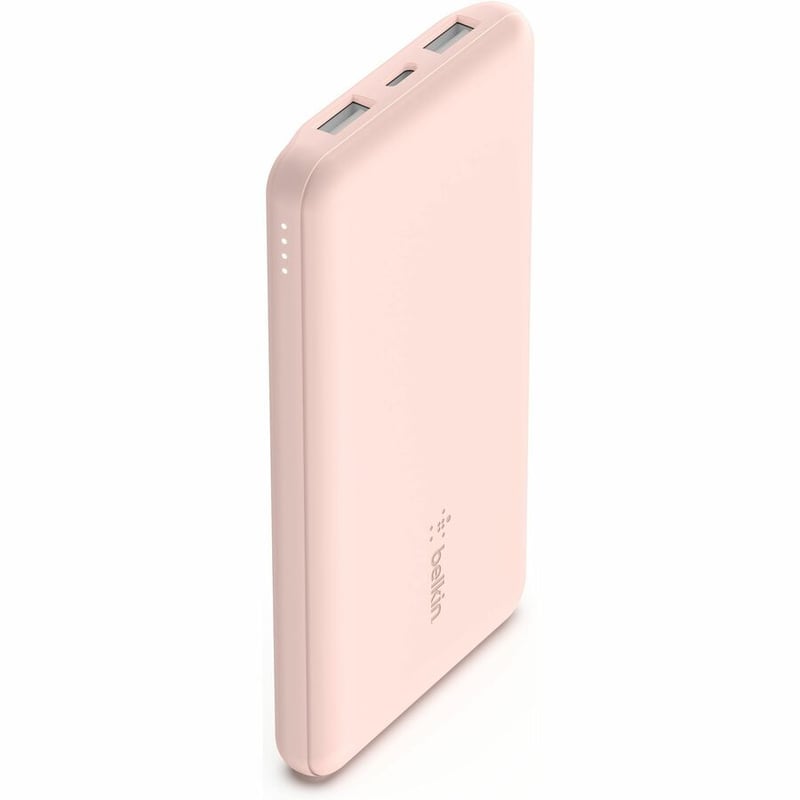 10K POWER BANK, USB-A & C 15W, ROSE GOLD - Thumbnail 5