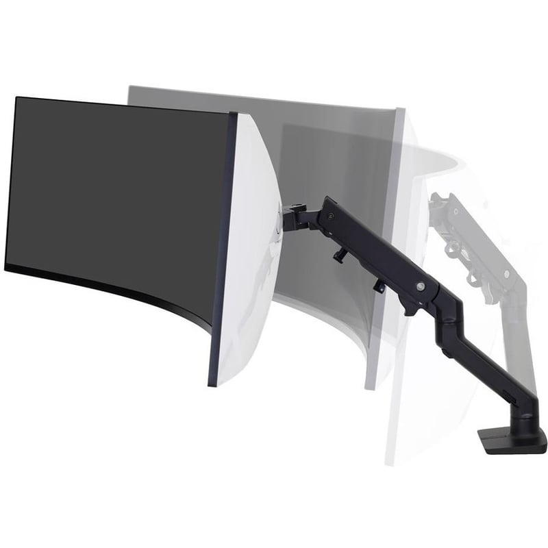 Ergotron Desk Mount for Monitor, Curved Screen Display - Matte Black - Thumbnail 2